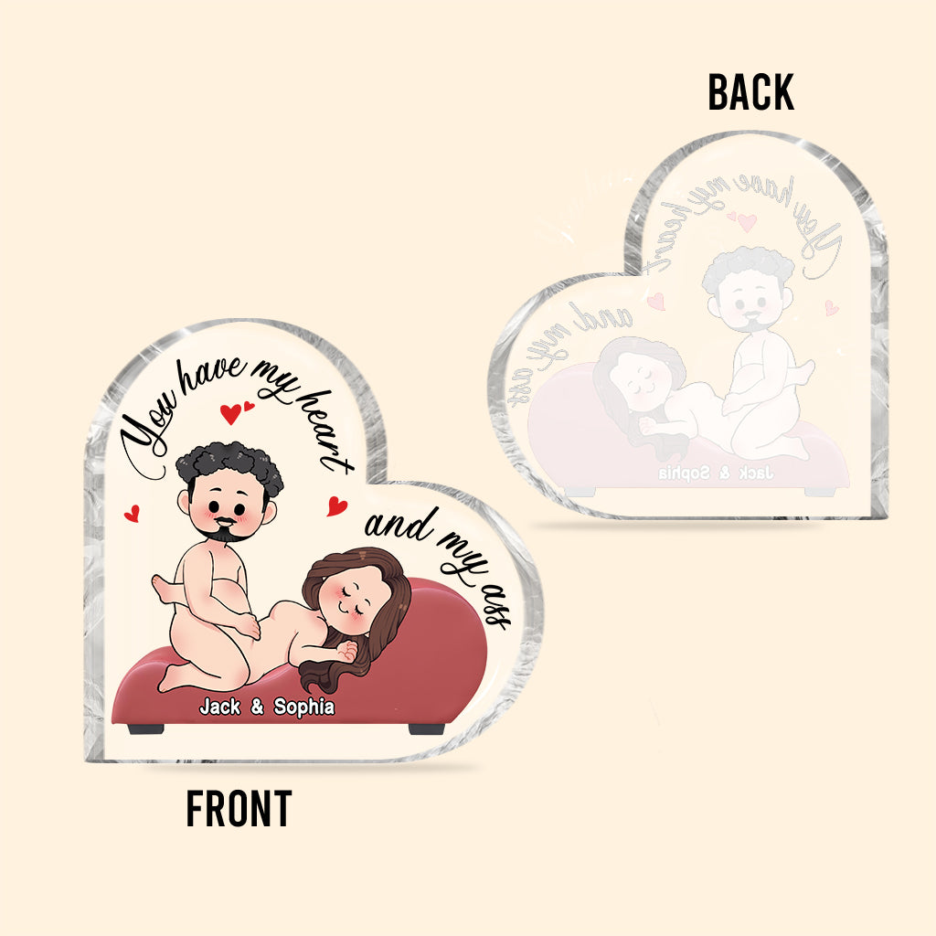 Danke für all die Orgasmen – Personalisierte Acrylplakette für Paare in individueller Form