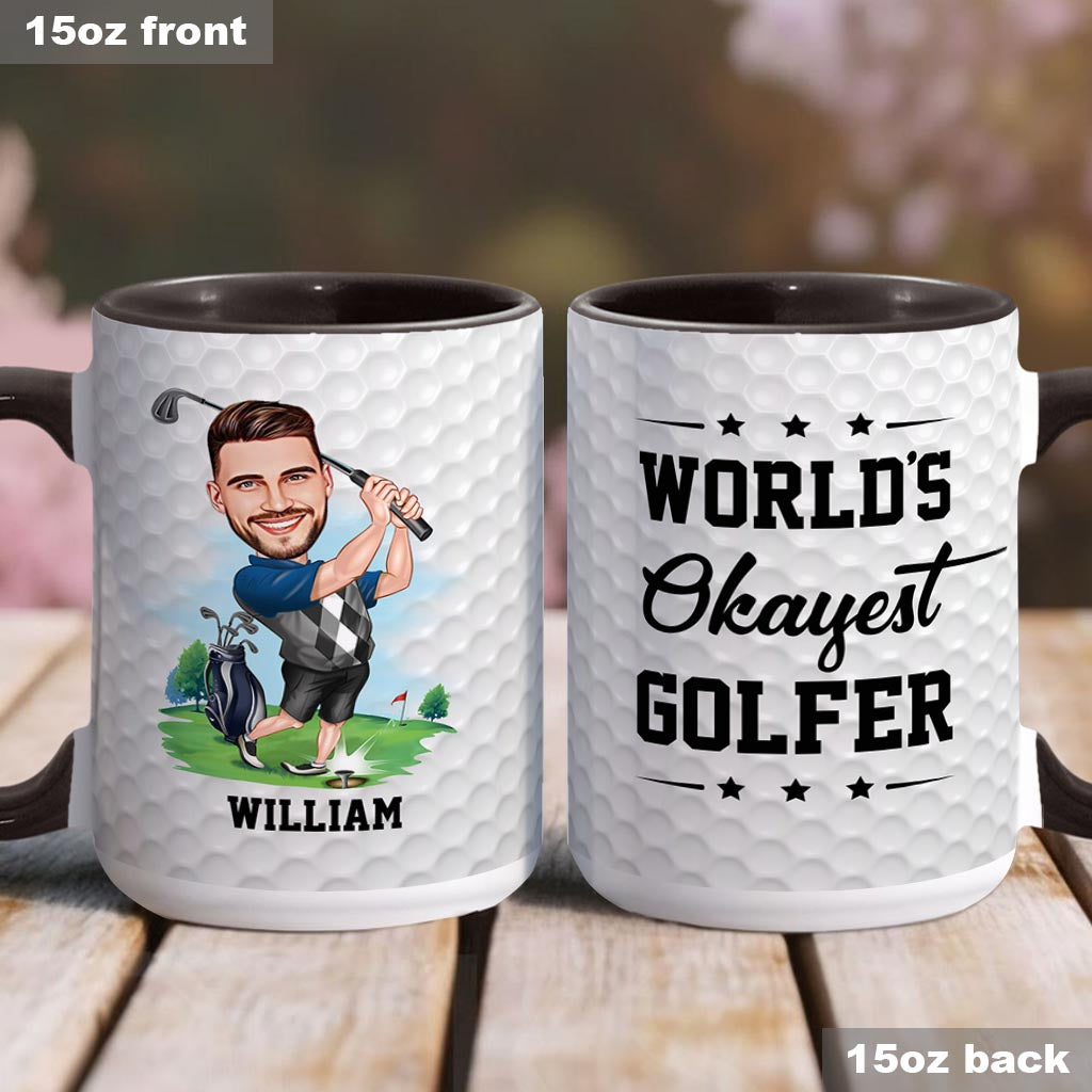 Weltweit mittelmäßigster Golfer – Personalisierte Golf-Akzent-Tasse