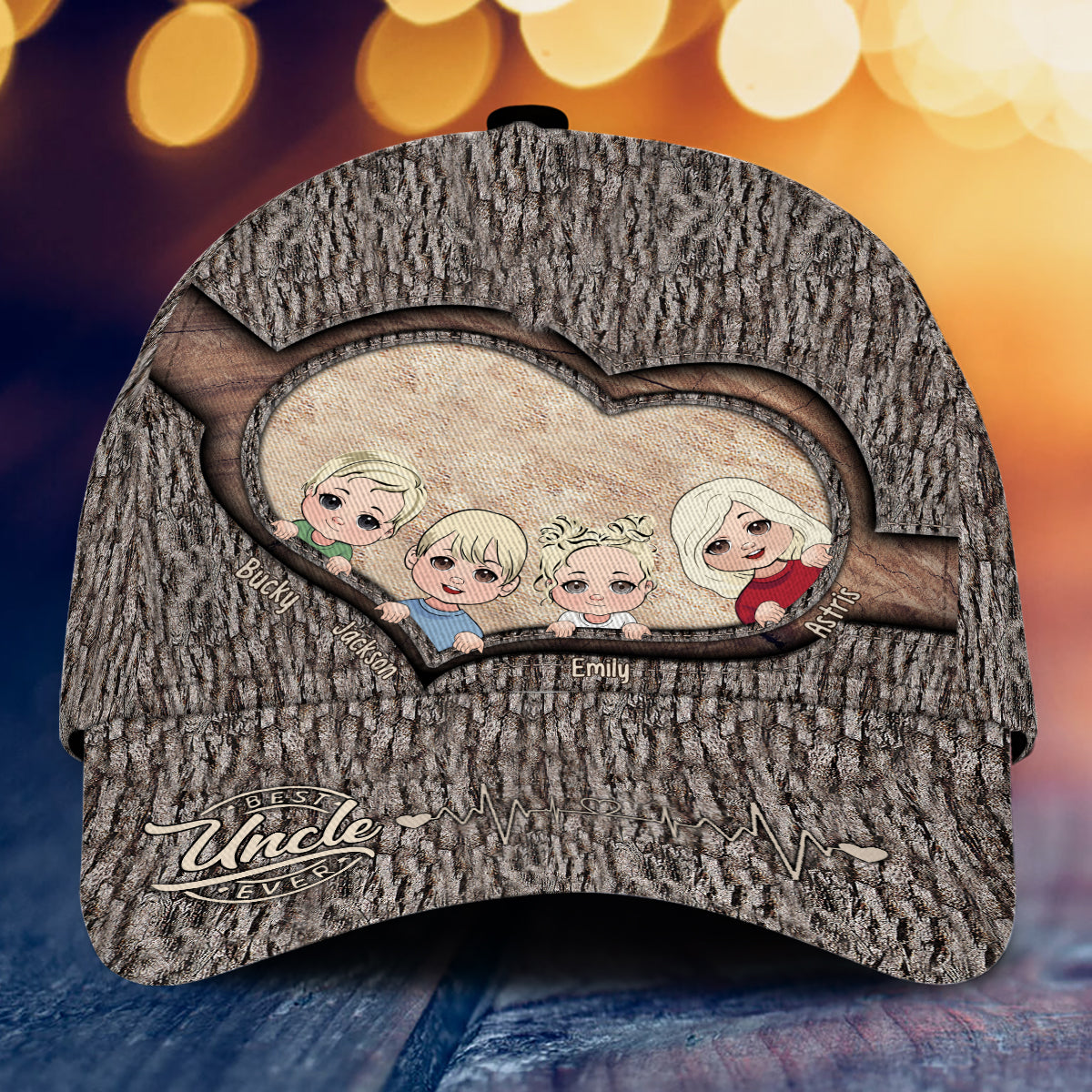 Whenever You Touch This Heart - Gift for dad, grandma, grandpa, mom, uncle, aunt, brother, sister - Personalized Classic Cap