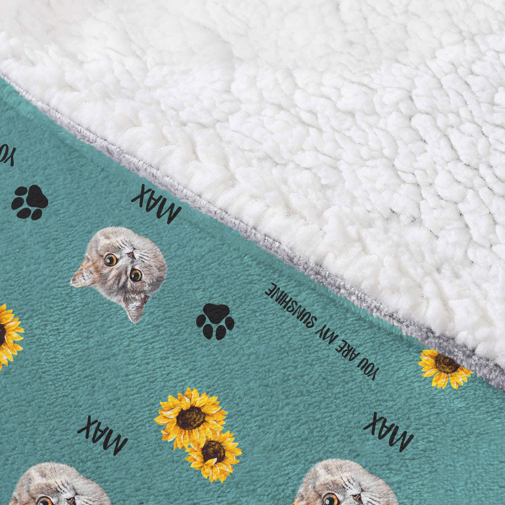 Du bist mein Sonnenschein – Hundegeschenk für Katzenliebhaber – Personalisierter Decken-Hoodie