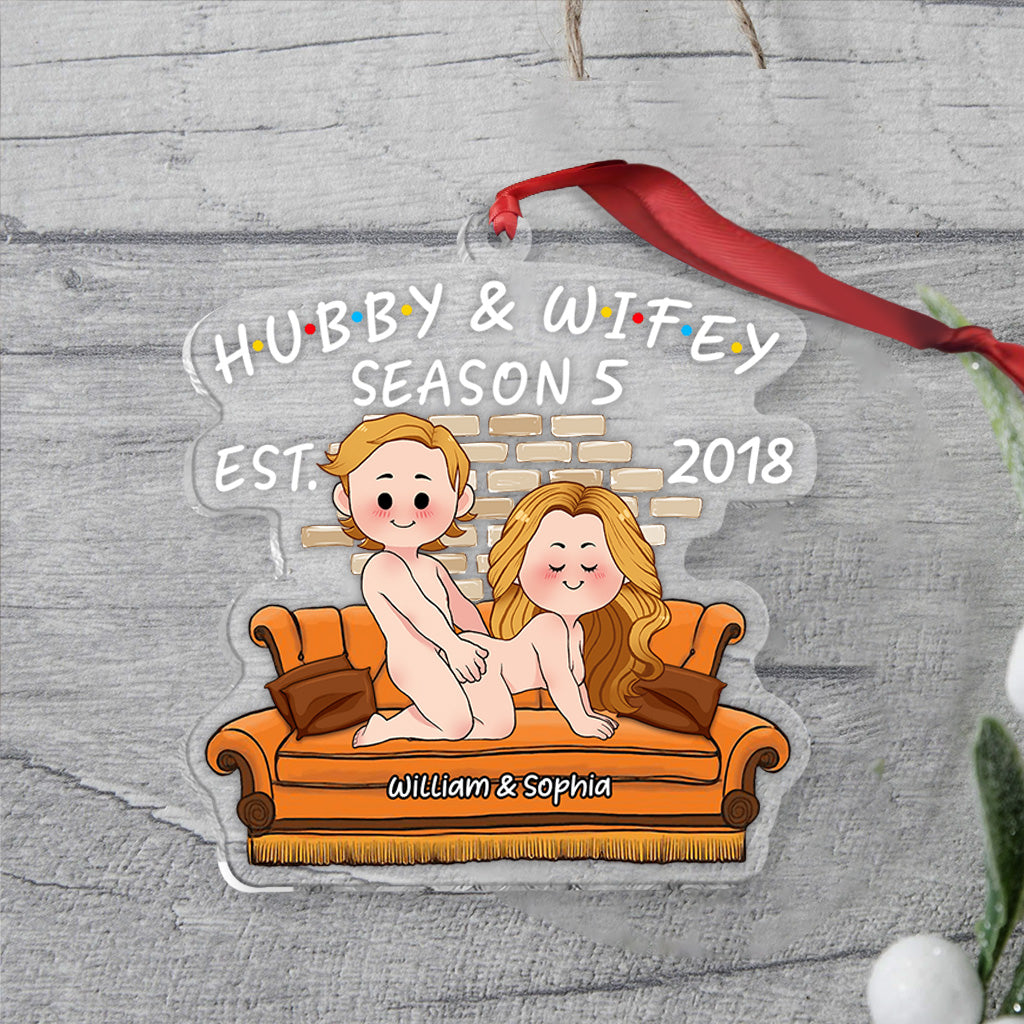Hubby & Wifey Season - Personalized Husband And Wife Transparent Ornament