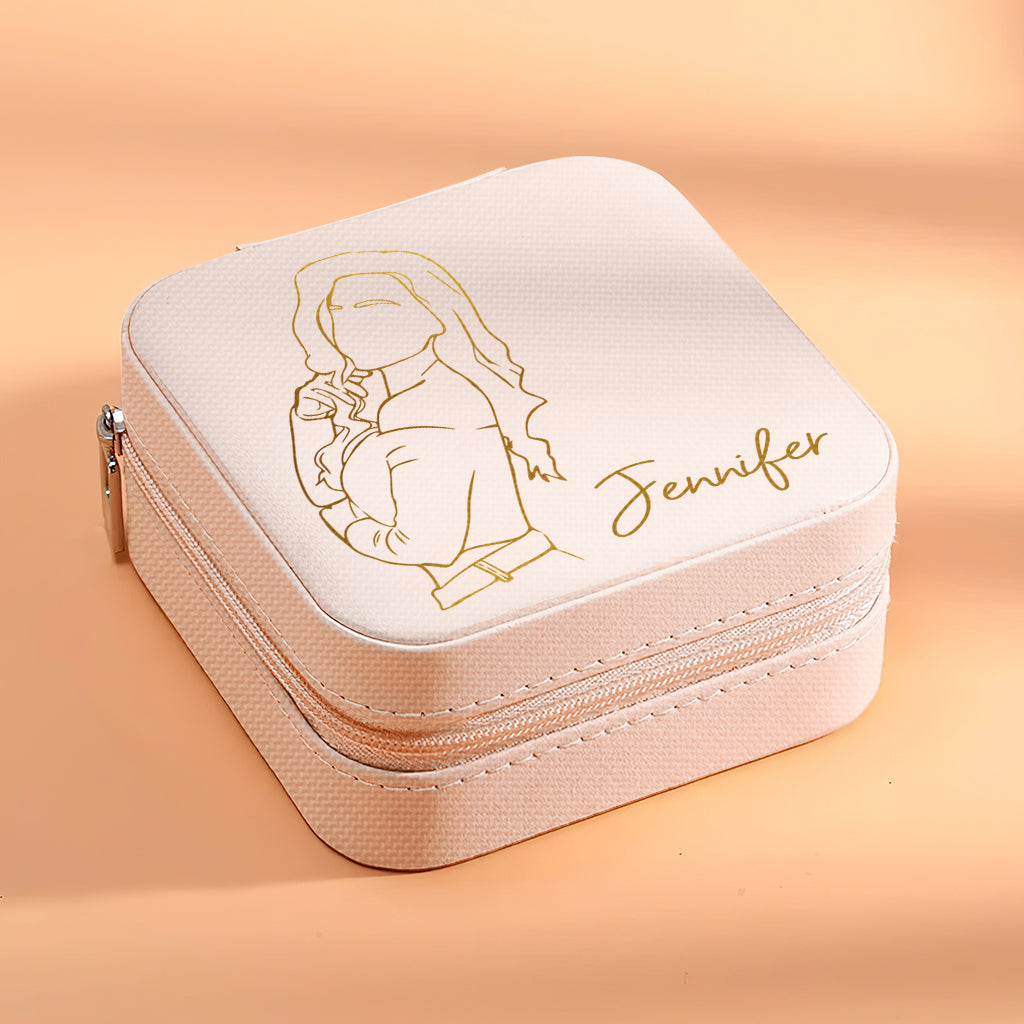 Custom Line Drawing - gift for grandma, mom, aunt, daughter, sister, granddaughter, wife, girlfriend - Personalized Jewelry Box