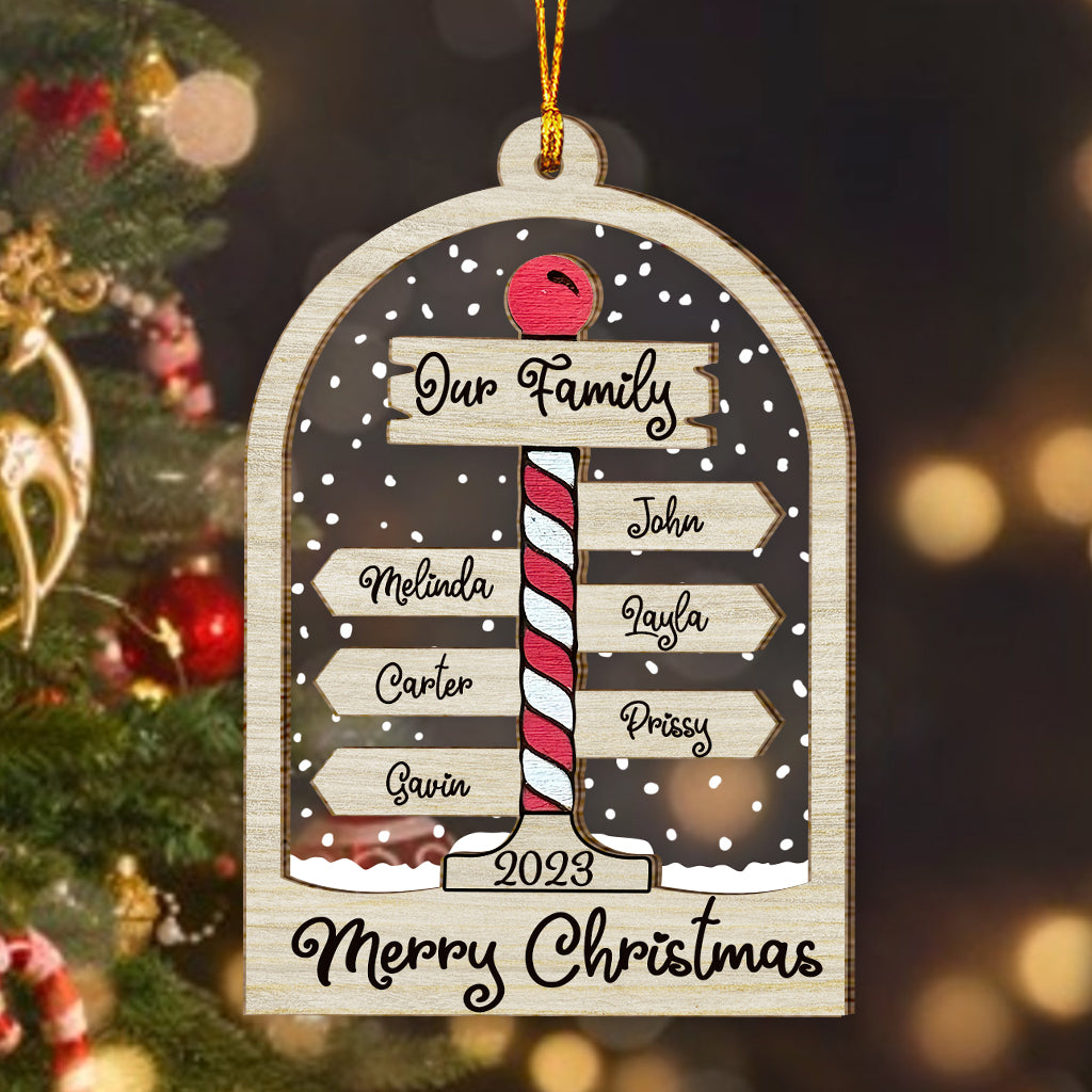 Frohe Weihnachten – Personalisierter Familien-Weihnachtsbaumschmuck aus verschiedenen Lagen