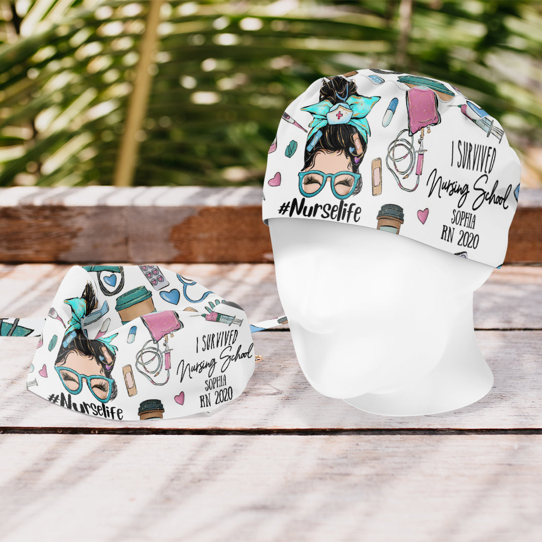 Ich habe die Krankenpflegeausbildung überlebt – personalisierte OP-Haube für Krankenschwestern