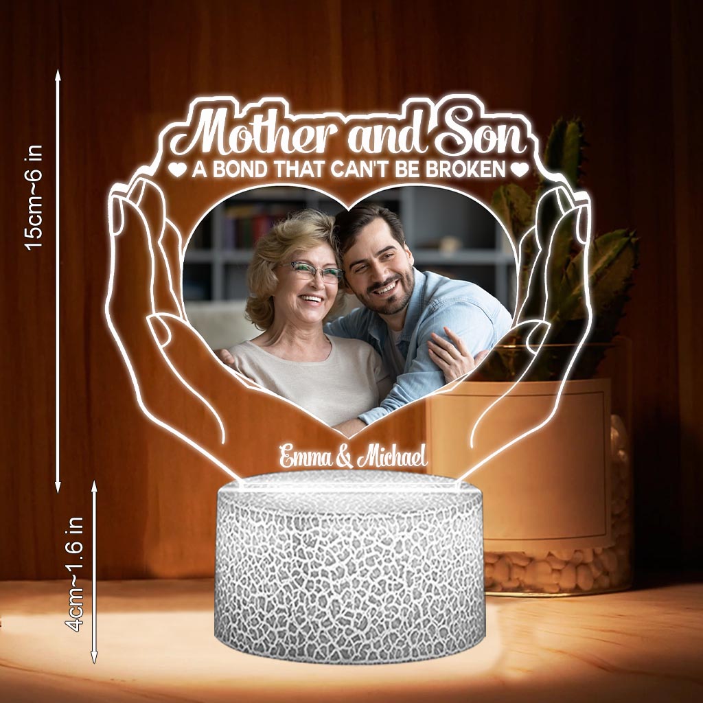 Die Liebe zwischen Mutter und Kindern – Geschenk für Mama, Tochter, Sohn – Personalisierte, geformte Leuchtplatte