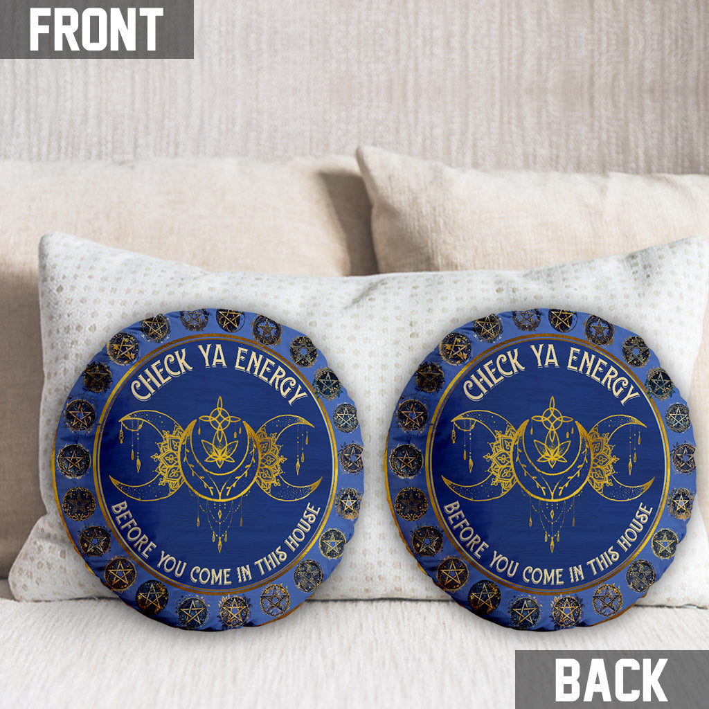 Check Your Energy - Personalized Witch Shaped Pillow