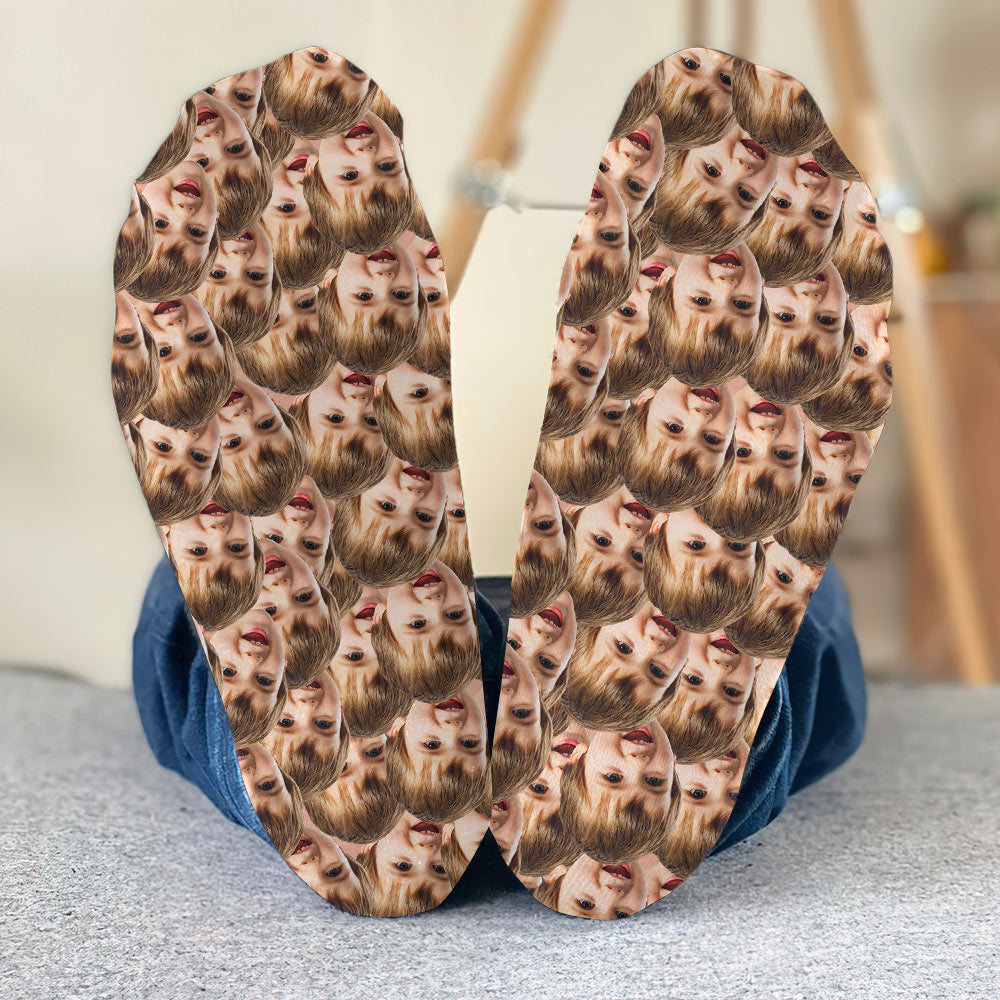 Customizable Printed Face - Personalized grandson Socks