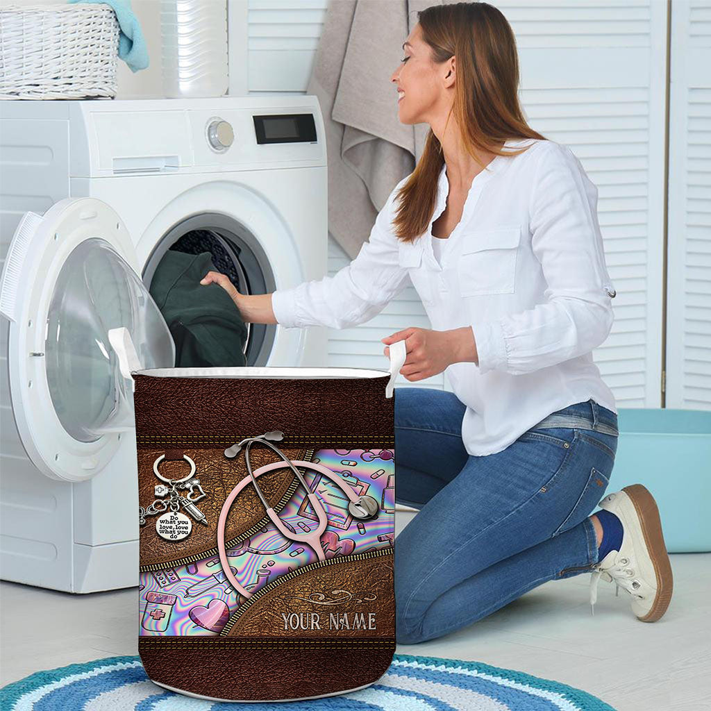 Rosa Stethoskop - Personalisierter Aufbewahrungskorb für Pflegekräfte