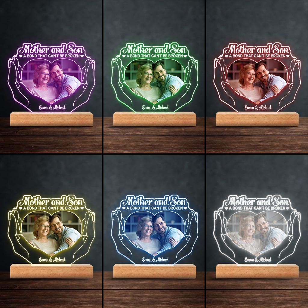 Die Liebe zwischen Mutter und Kindern – Geschenk für Mama, Tochter, Sohn – Personalisierte, geformte Leuchtplatte