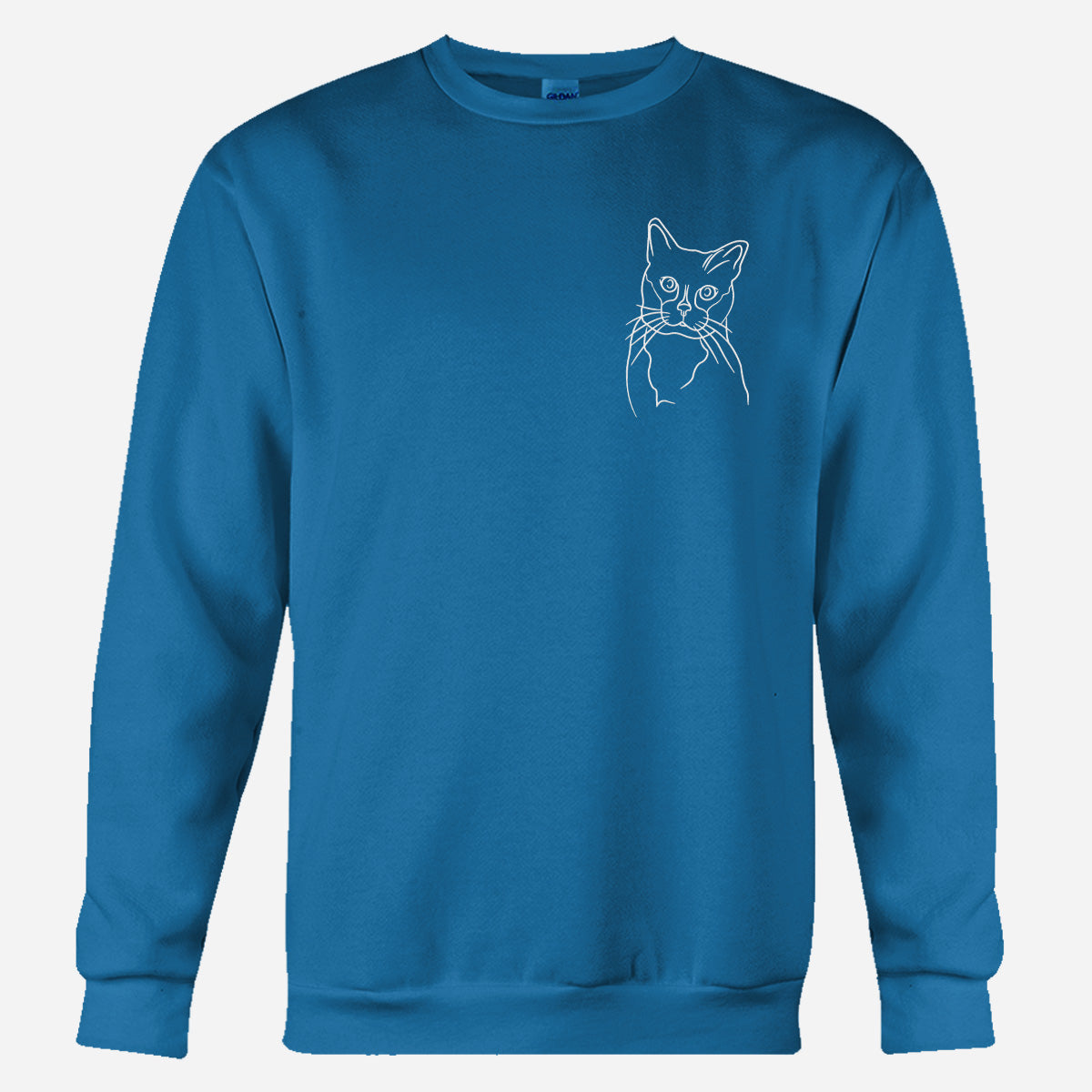 Individuelle Linienzeichnung – Personalisierter Pullover mit Katzenstickerei