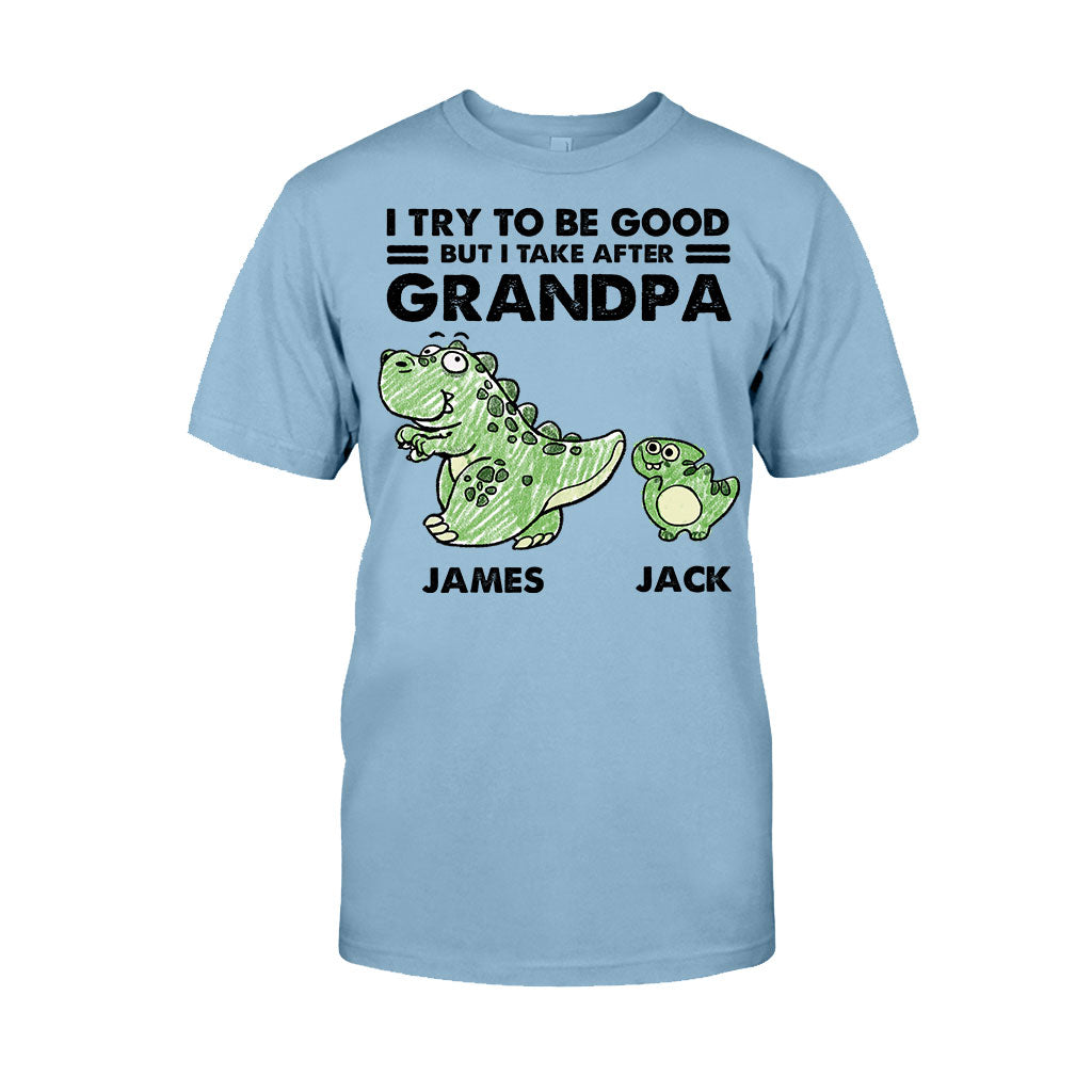 Ich bin ganz nach meiner Oma/meinem Opa gekommen – Geschenk für Opa – Personalisiertes T-Shirt und Hoodie