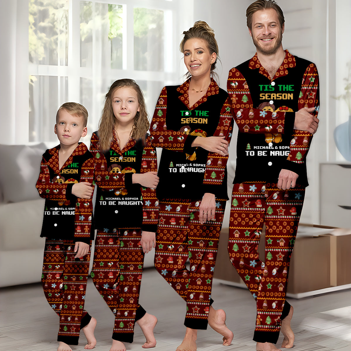 Die Jahreszeit, um frech zu sein – personalisierte Partner-Pyjamas mit Knopfleiste