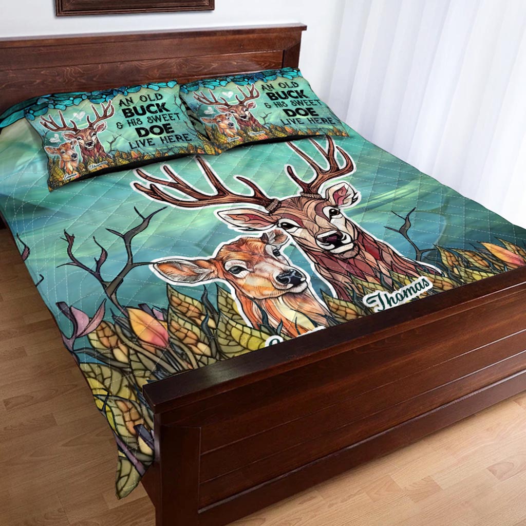 Hier wohnen – personalisiertes Jagd-Quilt-Set