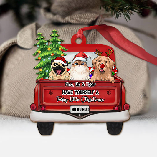 Hab ein flauschiges Weihnachtsfest – personalisierter Hunde-Weihnachtsbaumschmuck