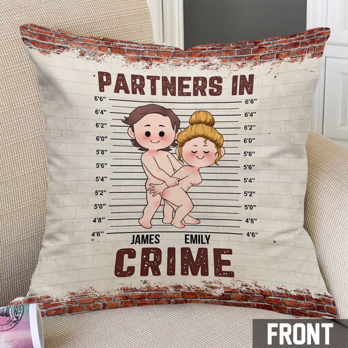 Partner in Crime – Personalisiertes Pärchenkissen