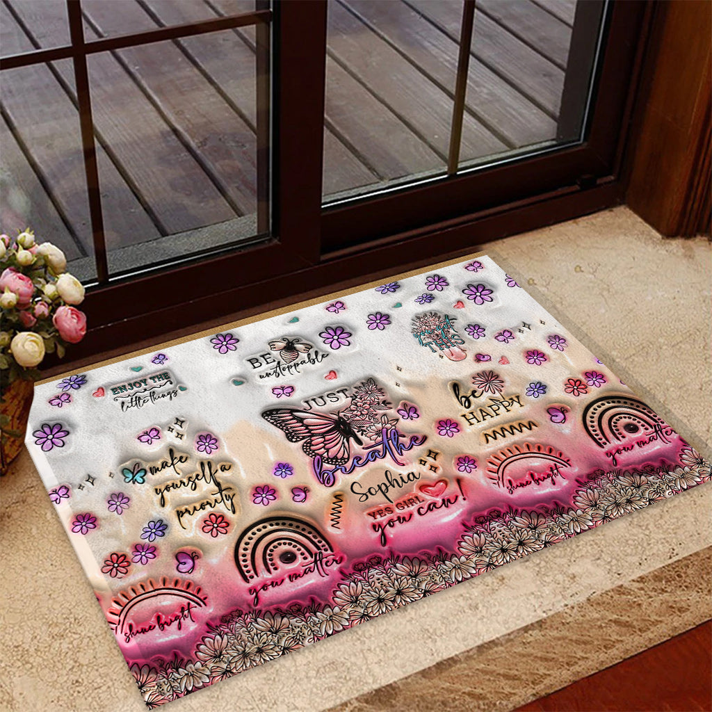 Positive Affirmations Butterfly - Personalized Butterfly Doormat