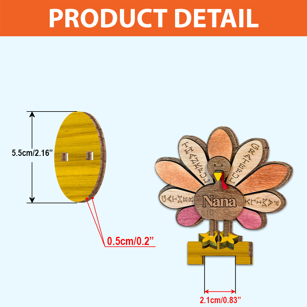 Dankbare Oma – Personalisierte, freistehende Holzplakette mit Bauernmotiv