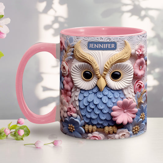 Wunderschöne Eule – Eulengeschenk für Freund/Freundin – Personalisierte Tasse