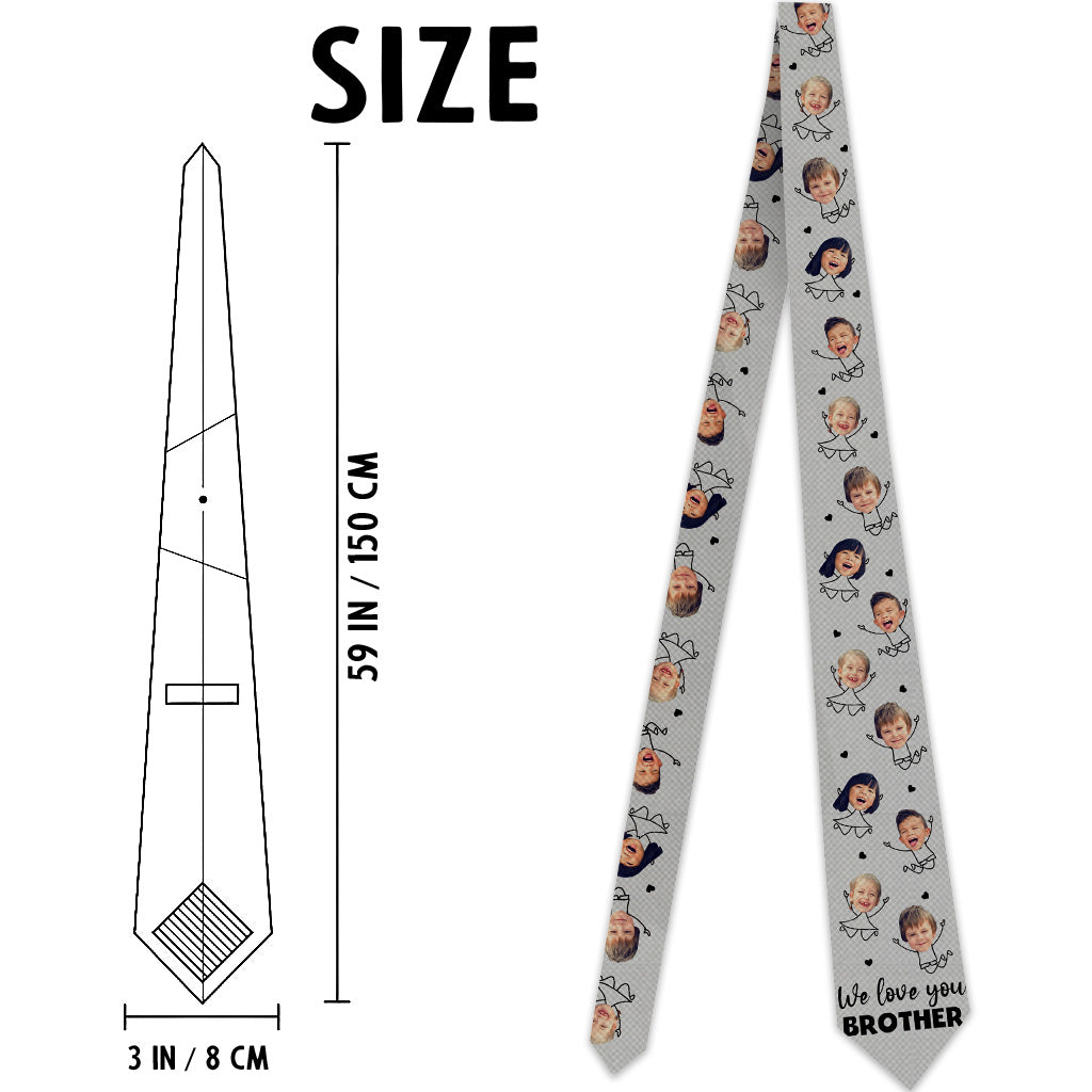 Wir lieben dich, Papa – Geschenk für Papa, Opa, Onkel, Bruder, Ehemann – Personalisierte Krawatte