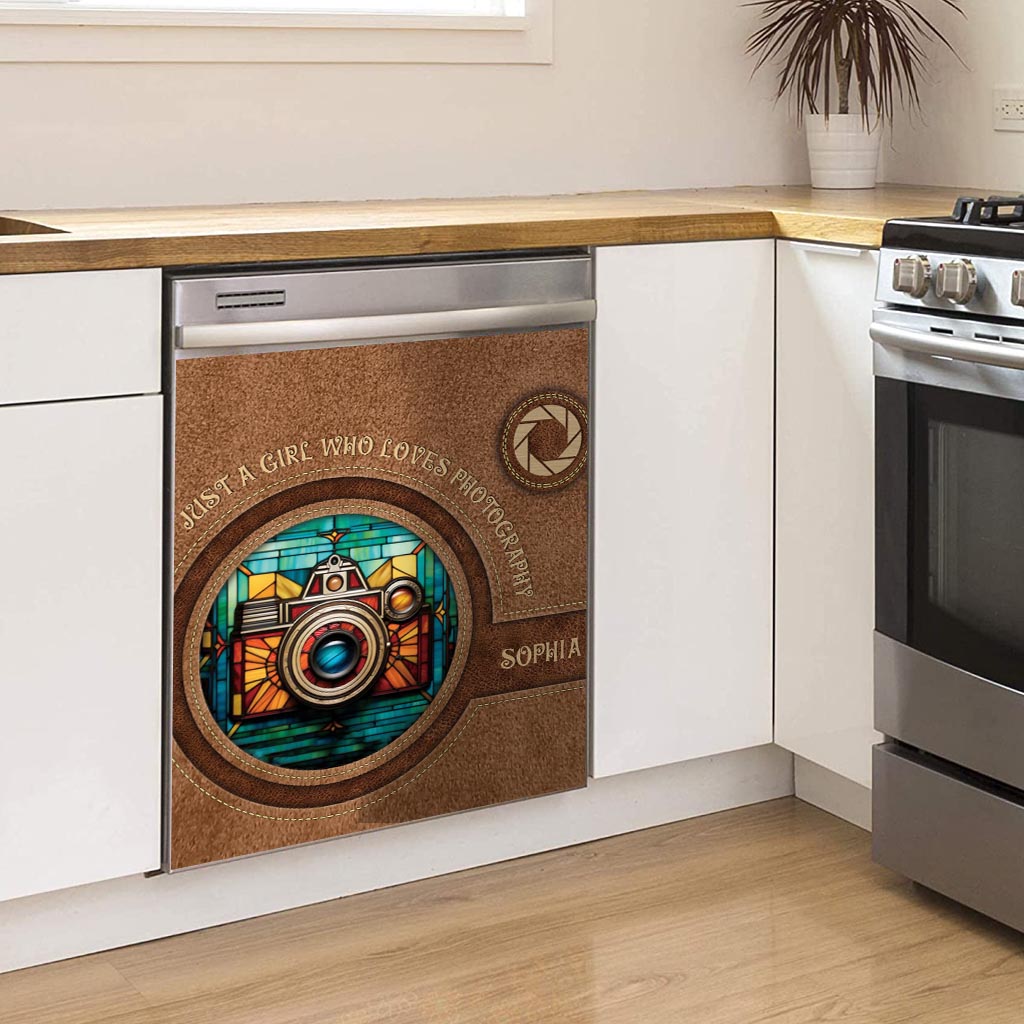 Einfach ein Mädchen, das Fotografie liebt – Personalisierte Spülmaschinenabdeckung mit Fotografie-Motiv