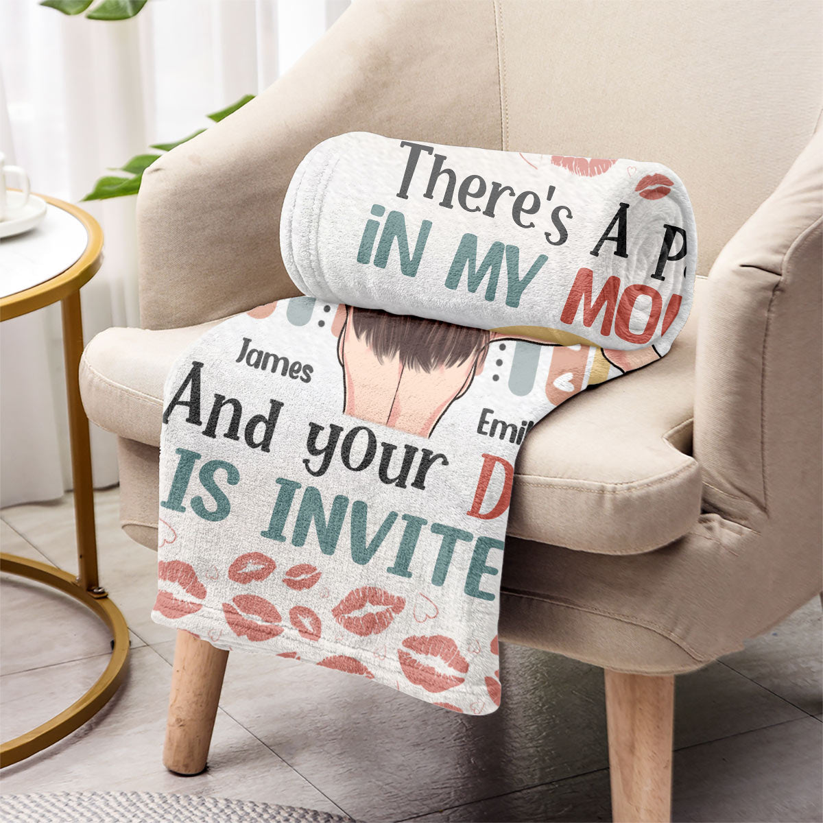 There Is A Party In My Mouth - Personalized Couple Blanket