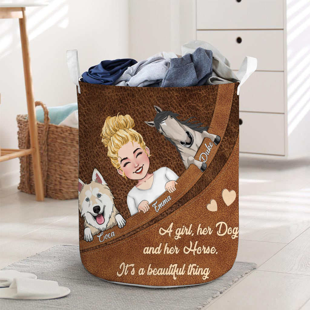 What A Beautiful Thing - Horse gift for dog lover, cat lover - Personalized Storage Basket