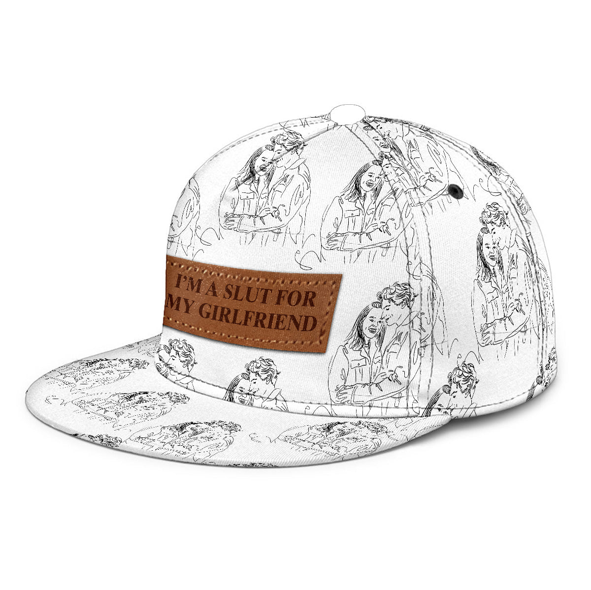 Individuelle Pärchenzeichnung – Geschenk für Freund und Freundin – Personalisierte Snapback-Tasche