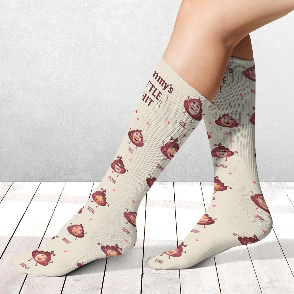 Daddy Little Shits – Geschenk für Papa, Oma, Opa, Mama, Onkel, Tante, Bruder, Schwester – Personalisierte Socken