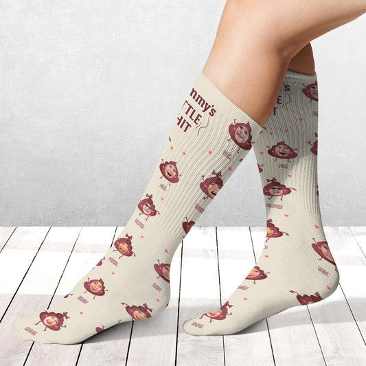 Daddy Little Shits – Geschenk für Papa, Oma, Opa, Mama, Onkel, Tante, Bruder, Schwester – Personalisierte Socken
