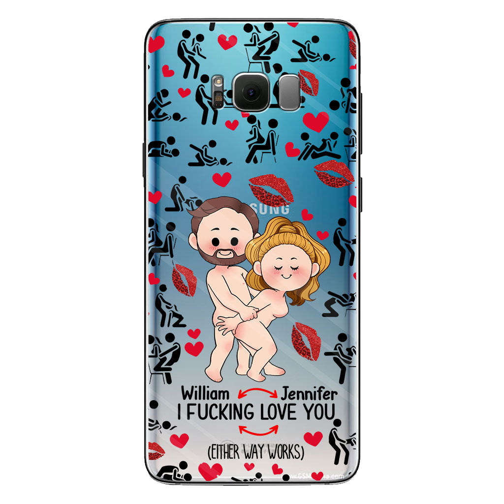Ich liebe dich – Geschenk für Ehemann, Ehefrau, Freund, Freundin – Personalisierte transparente Handyhülle