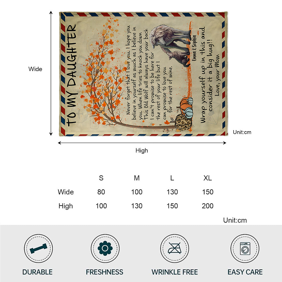 Brief an meine Tochter – Personalisierte Tochterdecke