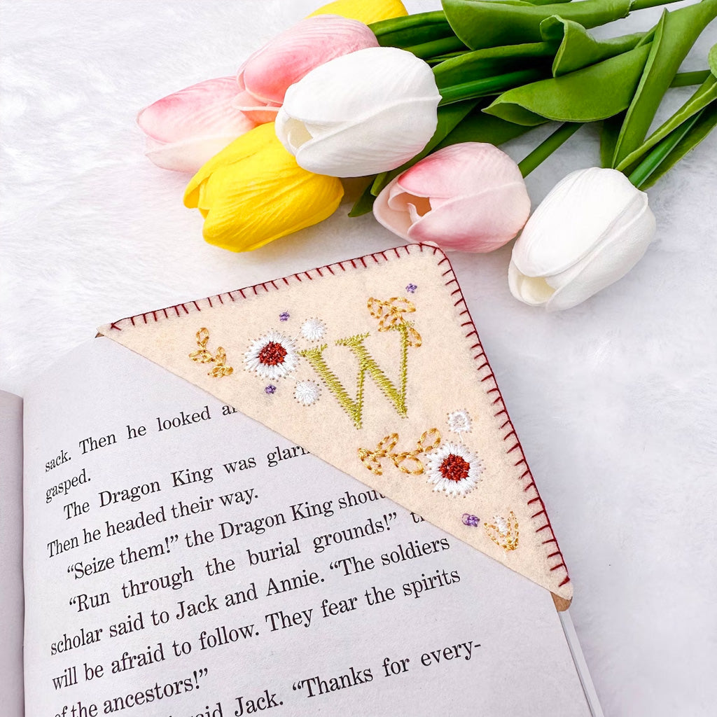 Four Season Personalized Initial - Personalized Book Corner Bookmark