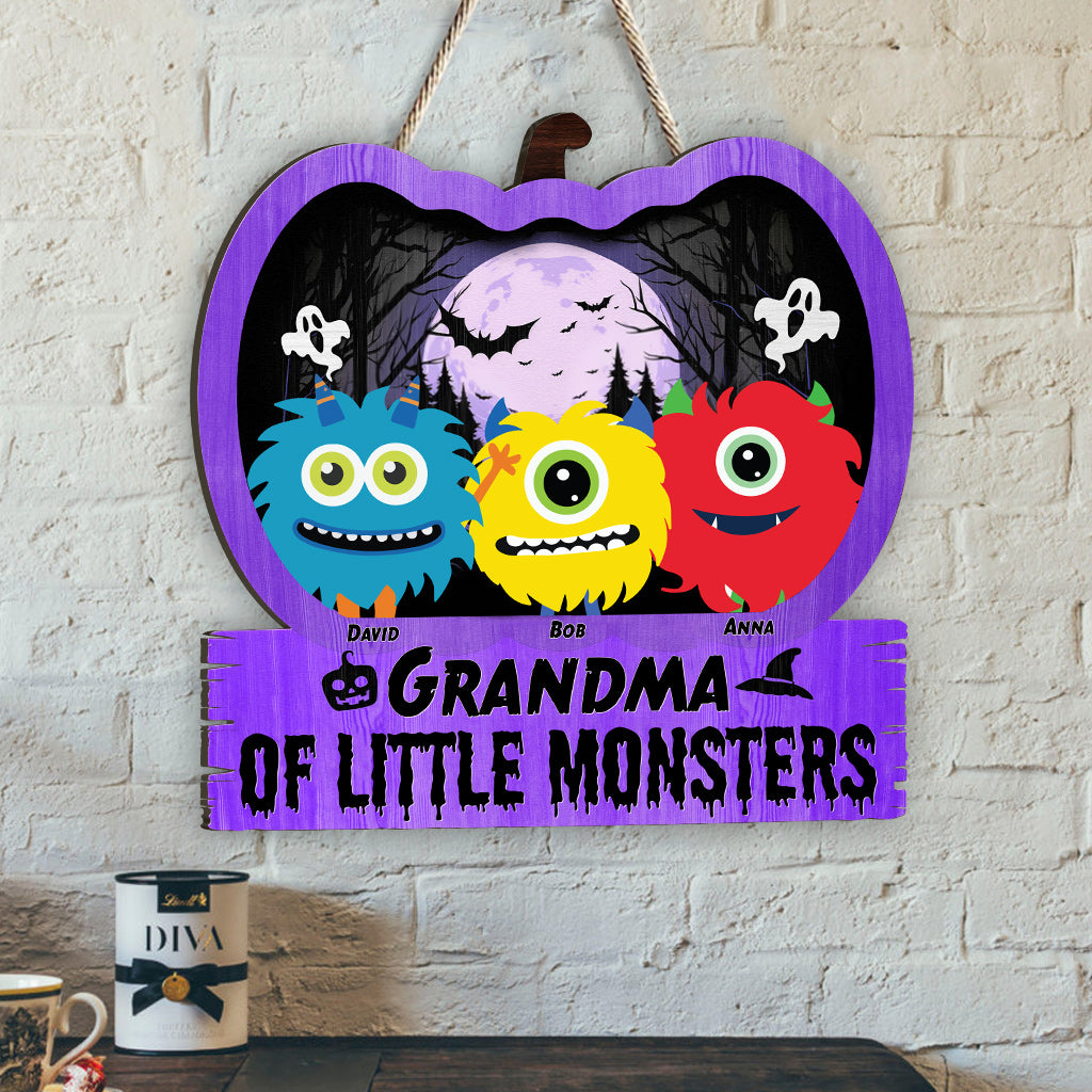 Oma der kleinen Monster - Personalisiertes Oma-Holzschild
