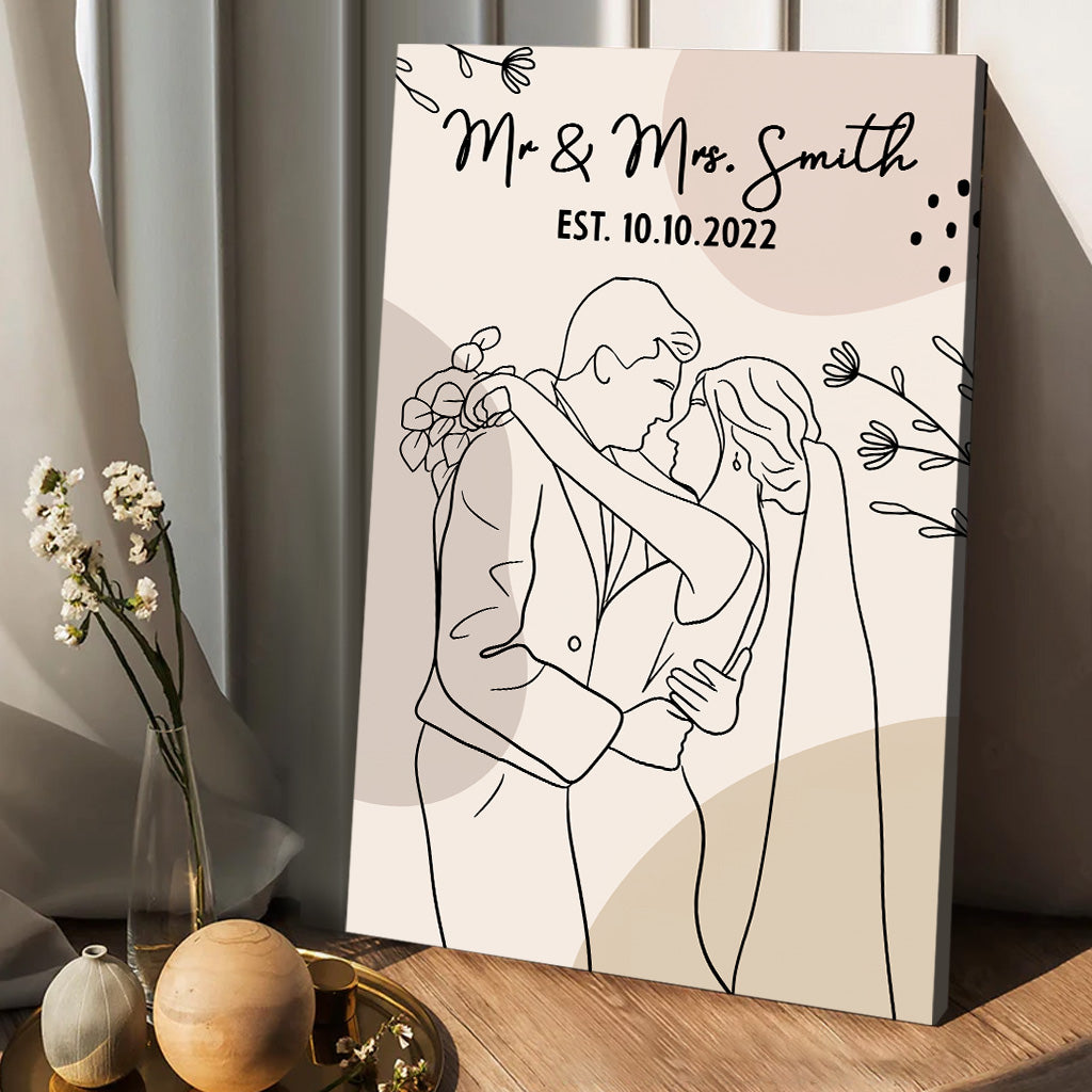 Wedding Aniversary - Personalized Husband And Wife Canvas And Poster