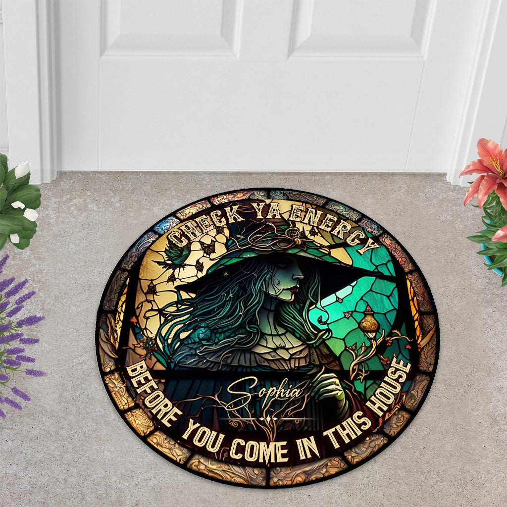 Check Ya Energy – Personalisierte Fußmatte in Hexenform