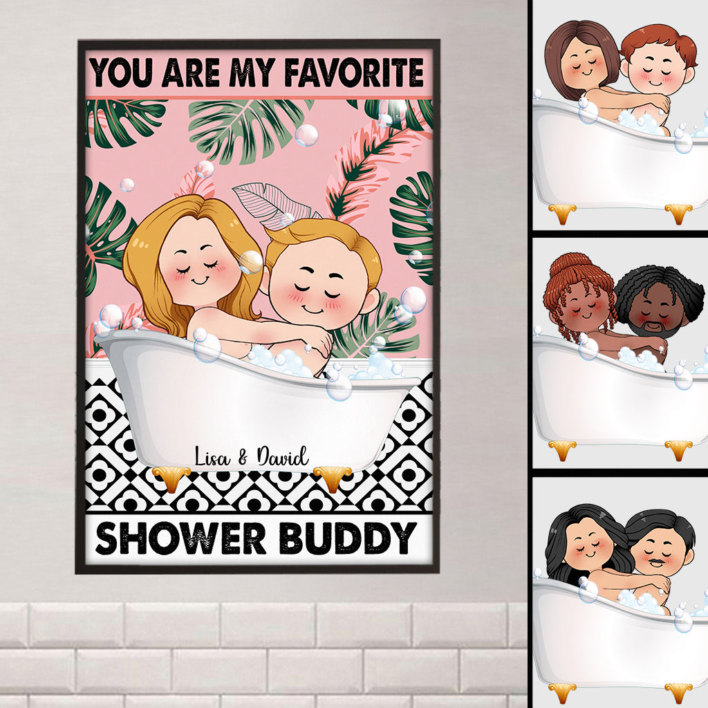 Du bist mein liebster Duschpartner – Personalisierte Leinwand und Poster für Paare
