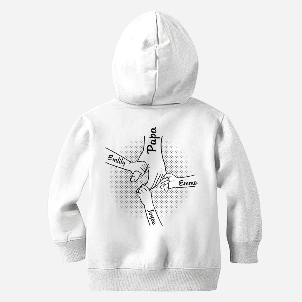 Hand in Hand werde ich dich immer beschützen – Personalisiertes Familien-T-Shirt