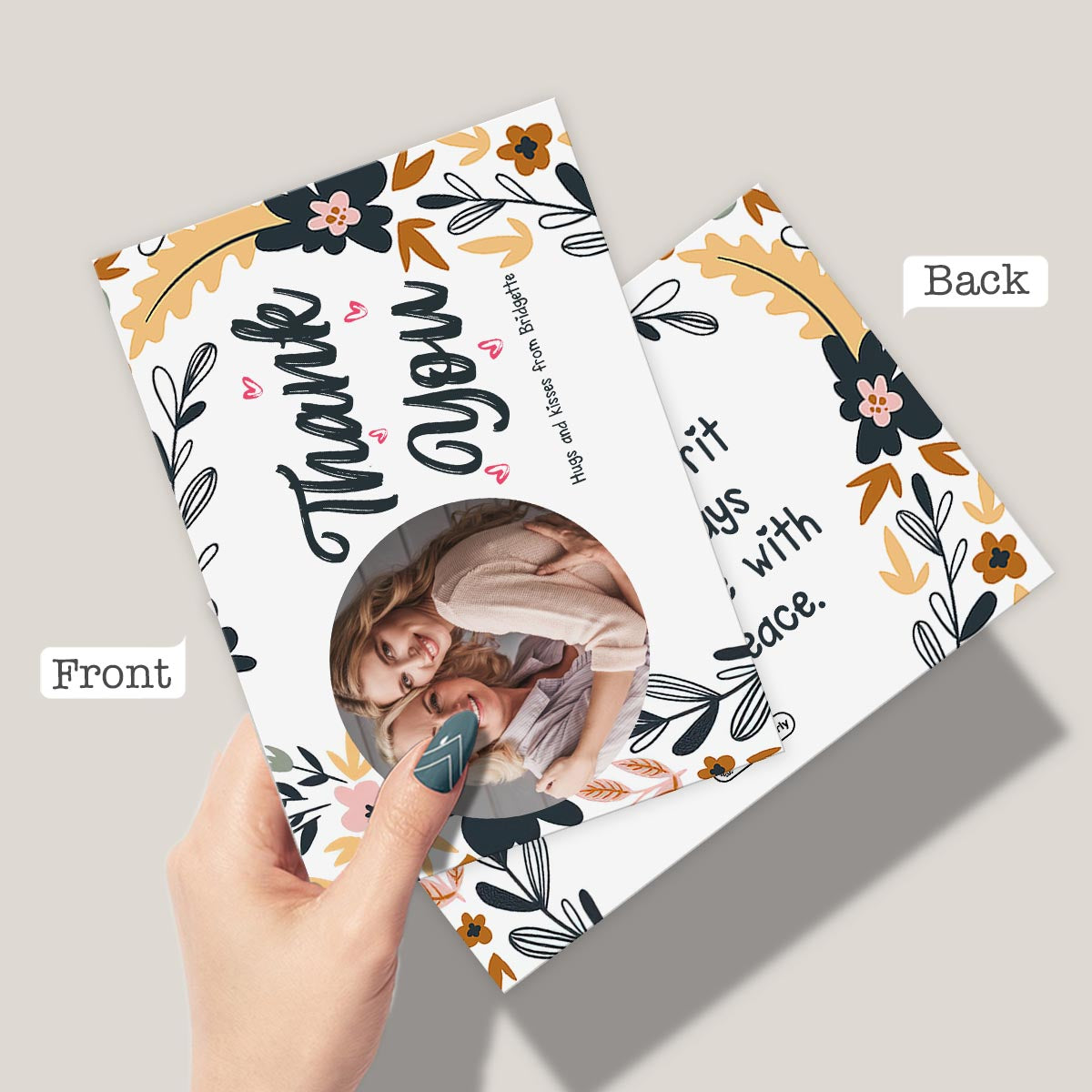 Ich liebe dich / Danke - Personalisierte Grußkarte