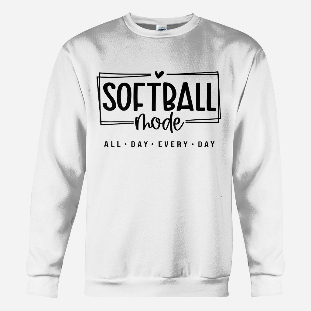 Softball-Modus den ganzen Tag - Personalisiertes Softball-Shirt