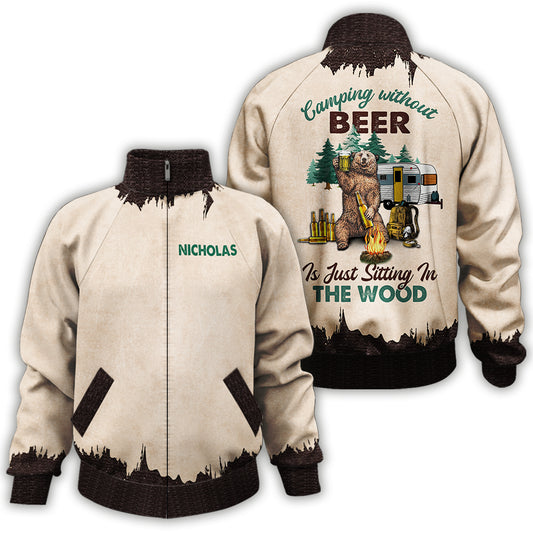 Camping ohne Bier – Personalisierte Camping-Reißverschlussjacke
