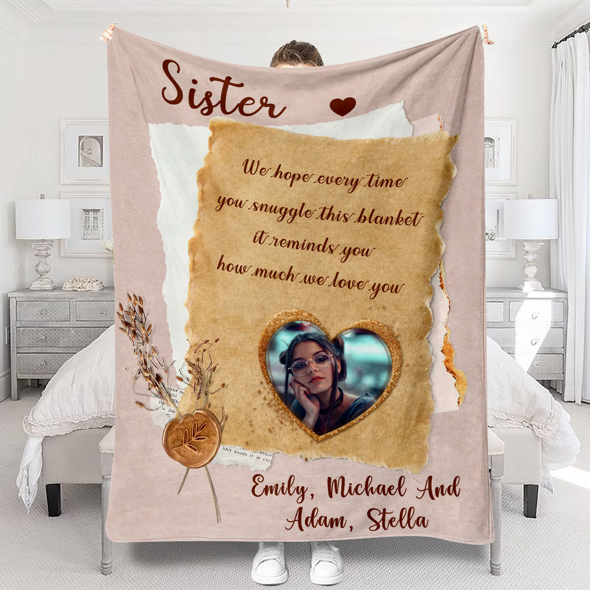 Oma Mama – Geschenk für Oma, Mama, Papa, Opa, Tante, Onkel, Schwester, Bruder, Ehemann, Ehefrau, Freundin – Personalisierte Decke
