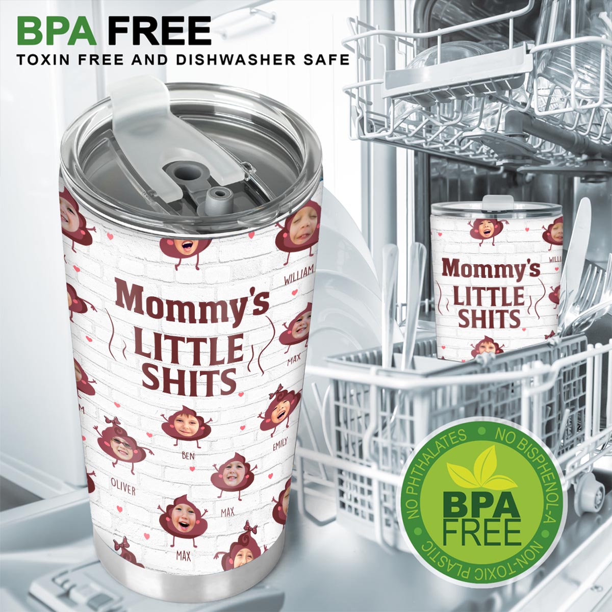 Daddy Little Shits - Gift for dad, grandma, grandpa, mom, uncle, aunt, brother, sister - Personalized Tumbler