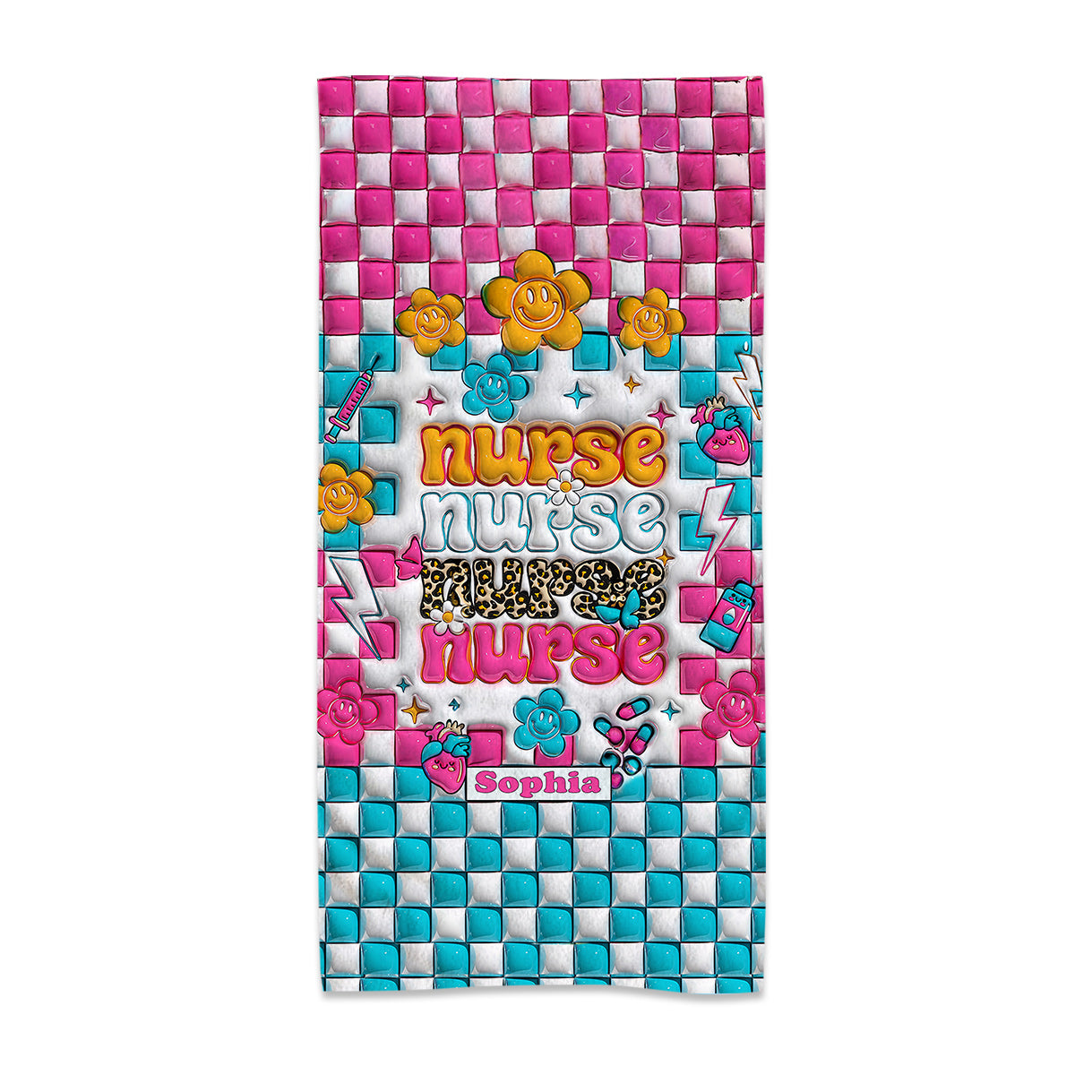 Krankenschwesterleben – Geschenkidee für Krankenschwestern, Mütter, Ehefrauen, Freundinnen – Personalisiertes Strandtuch