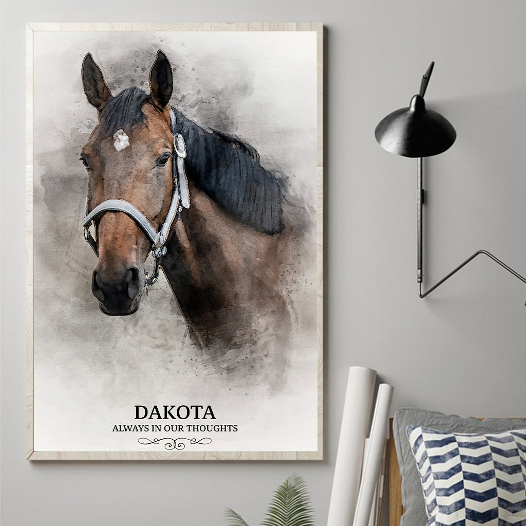 Always In Our Thought - Personalized Horse Canvas And Poster