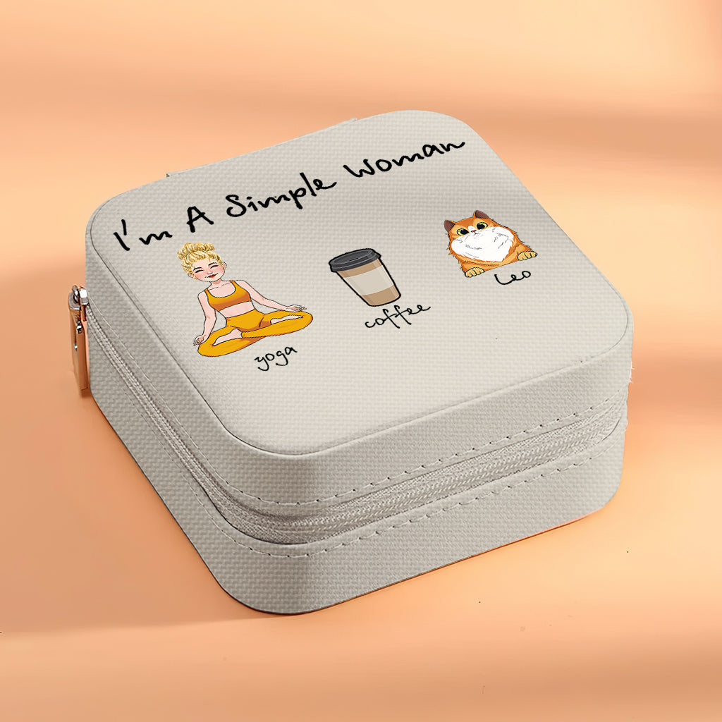 I'm A Simple Woman - Yoga gift for dog lover, cat lover, cat lover - Personalized Jewelry Box