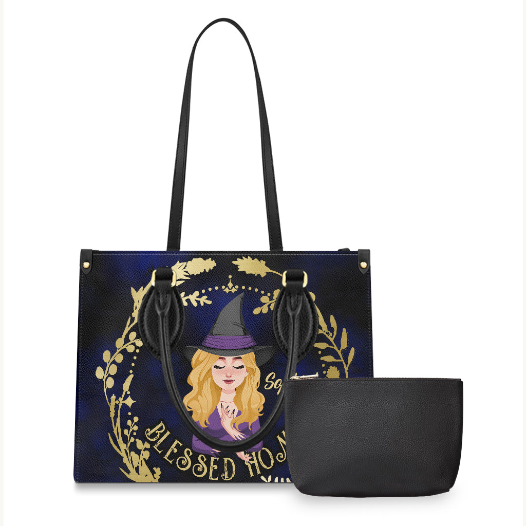 Gesegnetes Zuhause – Personalisierte Hexen-Lederhandtasche