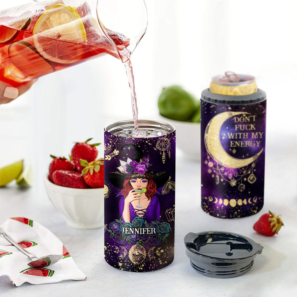 Leg dich nicht mit meiner Energie an – personalisierter Hexendosenkühler
