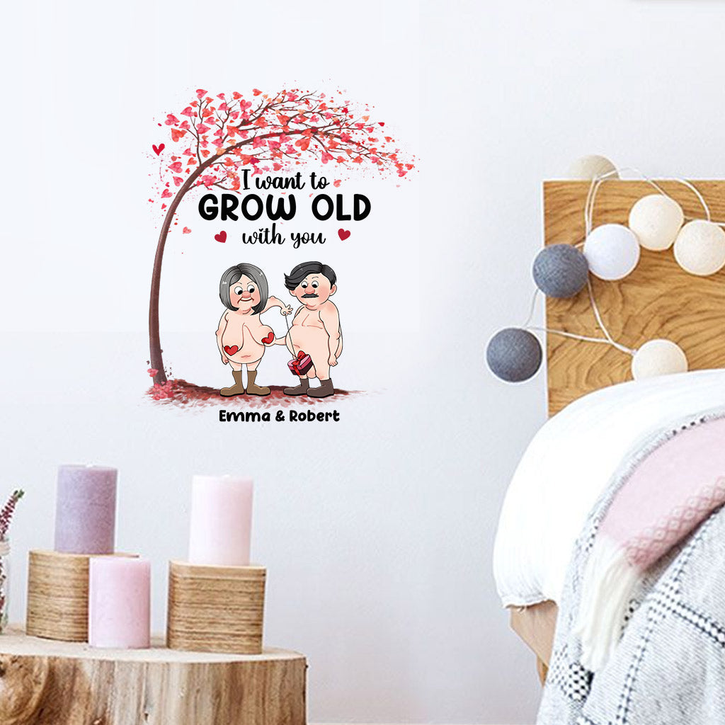 Ich möchte mit dir alt werden – personalisierter Aufkleber für Paare (gestanzt)