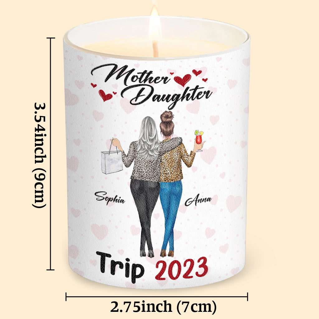 Mutter-Tochter-Ausflug – Personalisierte Mutterkerze mit Holzdeckel