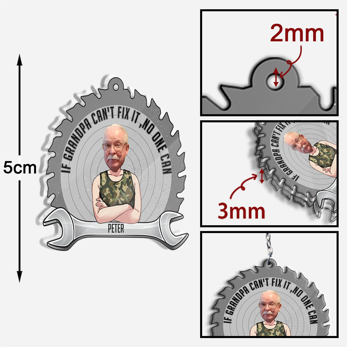 Wenn Papa es nicht reparieren kann – Geschenk für Papa, Opa – Personalisierter Schlüsselanhänger